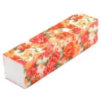 Блок четырехсторонний шлифовальный цветной (07 Незабудки на красном фоне) Irisk